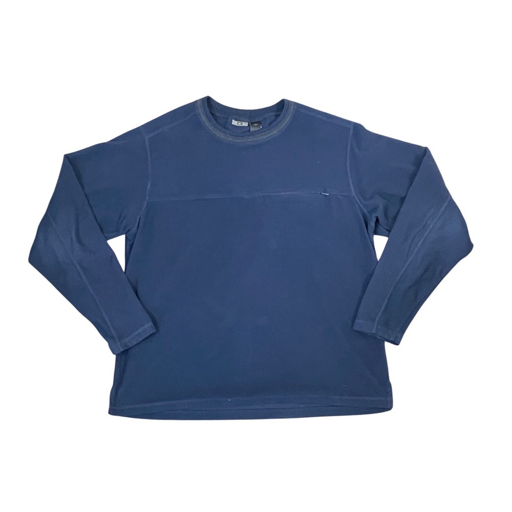REI‎ Mens Large Navy Blue Fleece Crewneck Pullover Long Sleeve Hiking Sweater